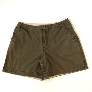 Sportif Army Green Mid Rise Organic Cotton Shorts